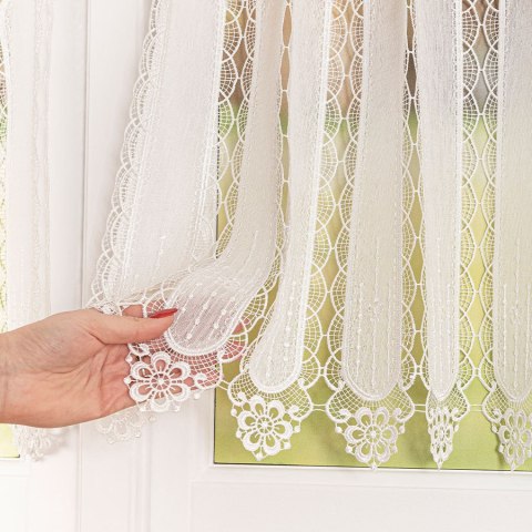 Zazdrostka haftowana panelowa na batyście, wys. 30cm, kolor 010 naturalny 093721/388/010/000030/1