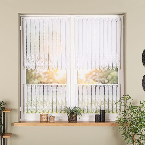 Zazdrostka haftowana panelowa na batyście, wys. 40cm, kolor biały 096204/388/001/000040/1