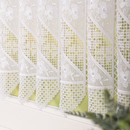 Zazdrostka haftowana panelowa na batyście, wys. 40cm, kolor biały 096204/388/001/000040/1