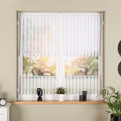 Zazdrostka haftowana panelowa na batyście, wys. 40cm, kolor biały 096272/388/001/000040/1