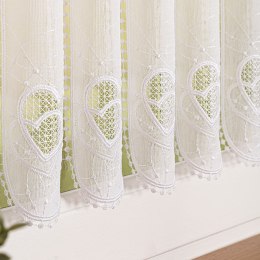 Zazdrostka haftowana panelowa na batyście, wys. 40cm, kolor biały 096272/388/001/000040/1