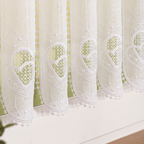 Zazdrostka haftowana panelowa na batyście, wys. 40cm, kolor biały 096272/388/001/000040/1