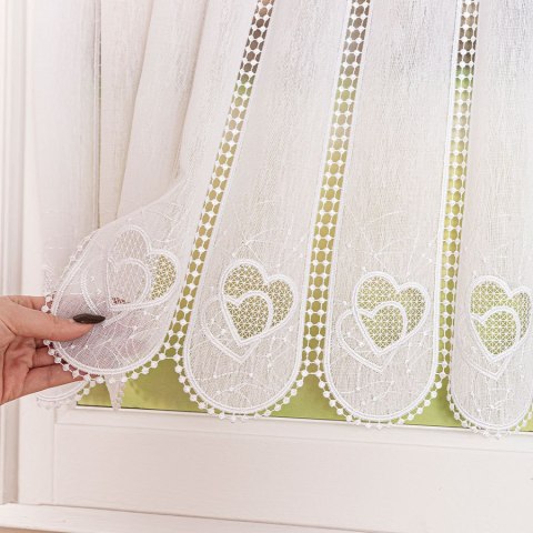 Zazdrostka haftowana panelowa na batyście, wys. 40cm, kolor biały 096272/388/001/000040/1