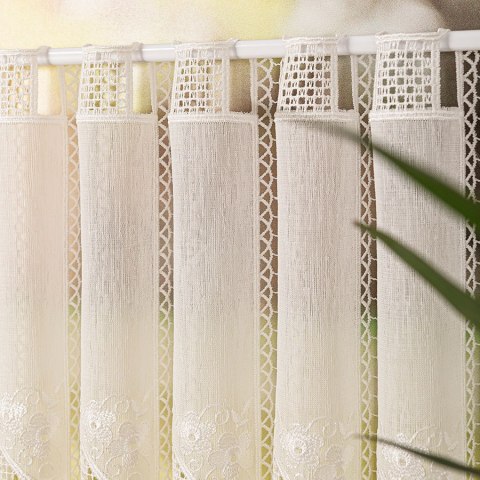 Zazdrostka haftowana panelowa na batyście, wys. 70cm, kolor 010 naturalny 096204/388/010/000070/1