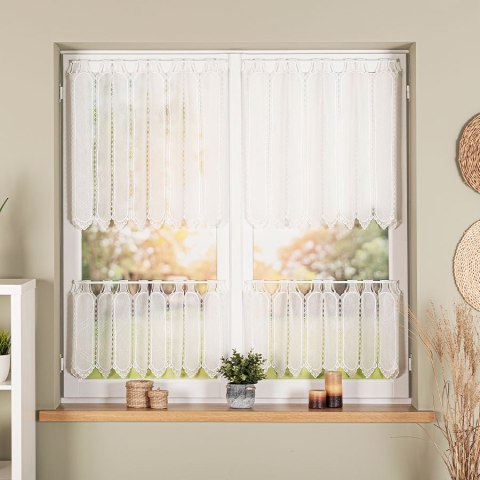 Zazdrostka haftowana panelowa na batyście, wys. 70cm, kolor 010 naturalny 097651/388/010/000070/1