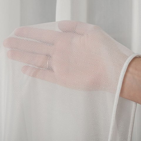 Firanka fantazyjna w jodełkę, z ołowianką, wys. 300cm, kolor biały 019303/OLO/001/000300/1