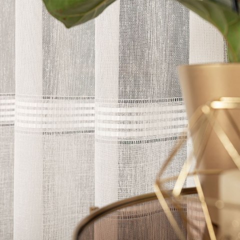 Firanka fantazyjna z ołowianką, wys. 305cm, kolor 010 kremowy 031121/OLO/010/000305/1