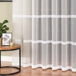 Firanka haftowana ze wzorem na samym dole, wys. 290cm, kolor biały 013417/MIR/001/000290/1