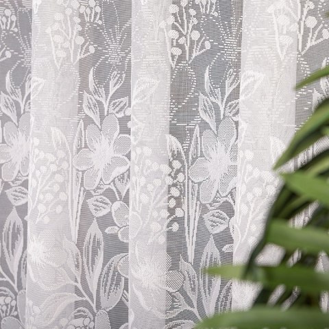 Firanka żakardowa, wys. 160cm, kolor biały 137506/000/001/000160/1