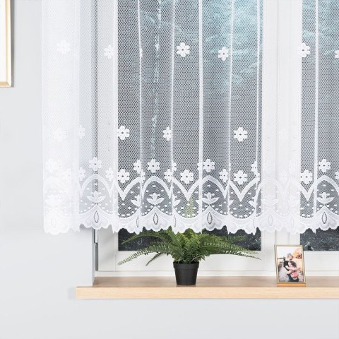 Firanka żakardowa, pasowa, wys. 140cm, kolor biały 004421/000/001/000140/1