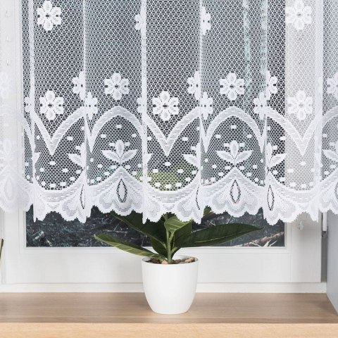 Firanka żakardowa, pasowa, wys. 140cm, kolor biały 004421/000/001/000140/1