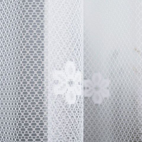 Firanka żakardowa, pasowa, wys. 140cm, kolor biały 004421/000/001/000140/1