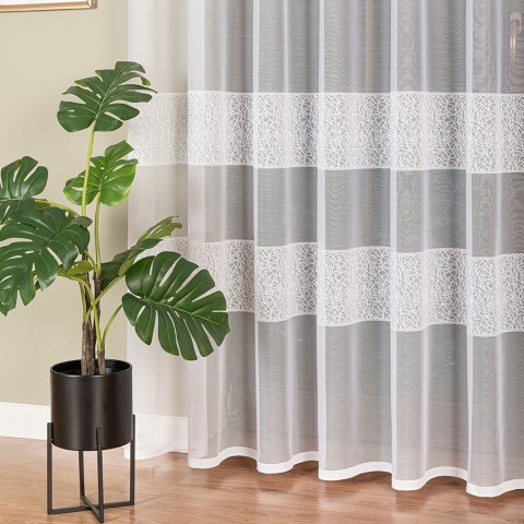 Firanka żakardowa, pasowa, wys. 250cm, kolor biały 054526/000/001/000250/1