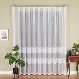 Firanka żakardowa, pasowa, wys. 250cm, kolor biały 054526/000/001/000250/1