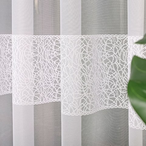Firanka żakardowa, pasowa, wys. 250cm, kolor biały 054526/000/001/000250/1