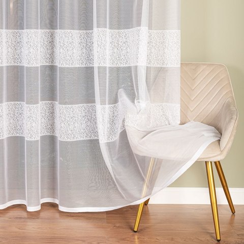 Firanka żakardowa, pasowa, wys. 250cm, kolor biały 054526/000/001/000250/1