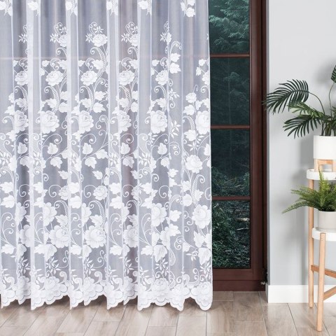 Firanka żakardowa ze wzorem po całości, wys. 230cm, kolor biały 023006/000/001/000230/1