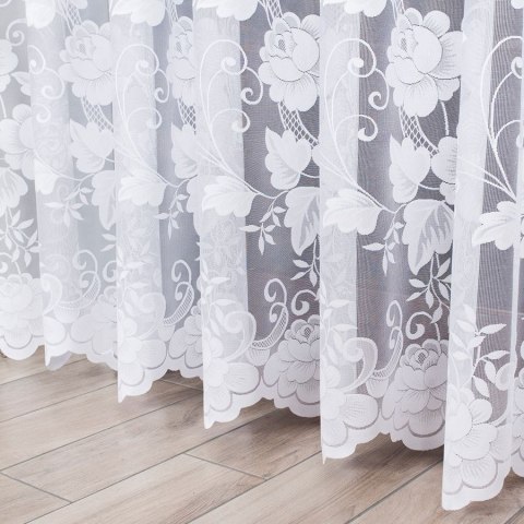 Firanka żakardowa ze wzorem po całości, wys. 230cm, kolor biały 023006/000/001/000230/1