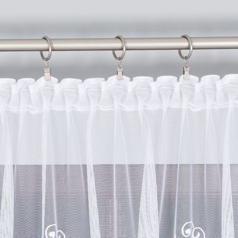 Firanka żakardowa ze wzorem po całości, wys. 230cm, kolor biały 023006/000/001/000230/1