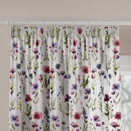 KWIATY POLNE Tkanina na zasłony MILAS, szer. 165cm, kolor biały D00129/MIL/001/165000/1