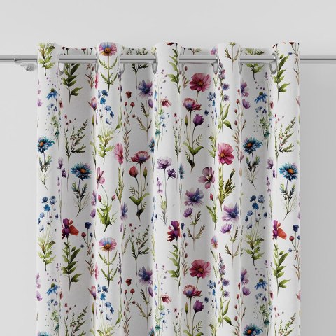 KWIATY POLNE Tkanina na zasłony MILAS, szer. 165cm, kolor biały D00129/MIL/001/165000/1