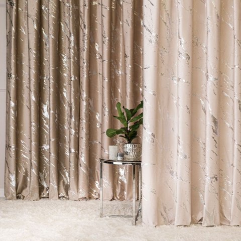 MARMA Tkanina na zasłony, wys. 300cm, kolor 016 kremowy ze srebrnym nadrukiem na VELVI TD0037/TDP/016/000300/1