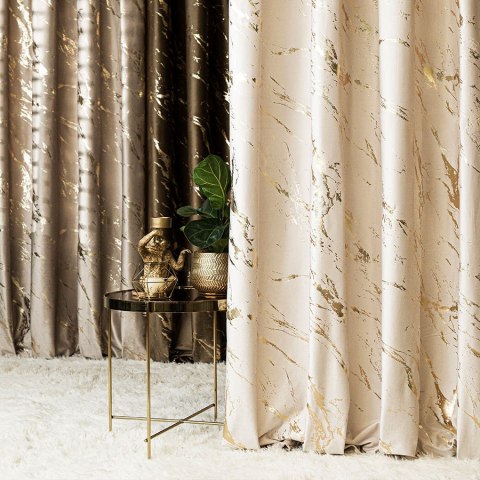 MARMA Tkanina na zasłony, wys. 300cm, kolor 016 kremowy ze złotym nadrukiem na VELVI TD0033/TDP/016/000300/1