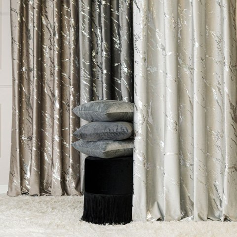 MARMA Tkanina na zasłony, wys. 300cm, kolor 021 pastelowy szary ze srebrnym nadrukiem na VELVI TD0037/TDP/021/000300/1