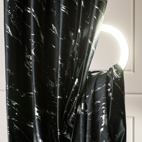 MARMA Tkanina na zasłony, wys. 300cm, kolor 111 czarny ze srebrnym nadrukiem na VELVI TD0037/TDP/111/000300/1