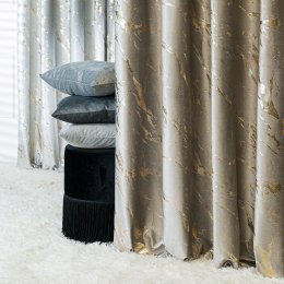 MARMA Zasłona gotowa na przelotkach, 250x140cm, kolor 017 szarobeżowy ze złotym nadrukiem na VELVI TD0033