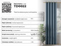 SUPER BLACKOUT Tkanina na zasłony 100% blackout, wys. 300cm, kolor 019 niebieski TD0022/TDP/019/000300/1