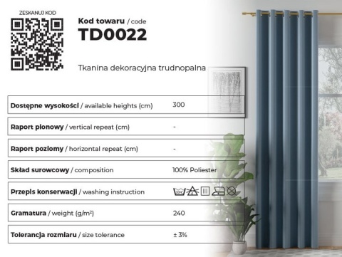SUPER BLACKOUT Zasłona gotowa na taśmie, 250x140cm, kolor 005 beżowy TD0022/ZGT/005/140250/1