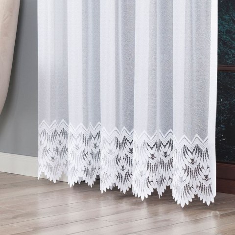 FELICJA Firanka żakardowa gotowa ze wzorem na samym dole , 250x200cm, kolor biały 018989/FBP/0