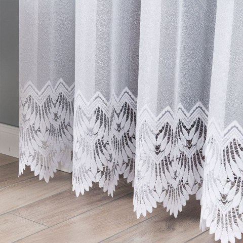 FELICJA Firanka żakardowa gotowa ze wzorem na samym dole , 250x200cm, kolor biały 018989/FBP/0