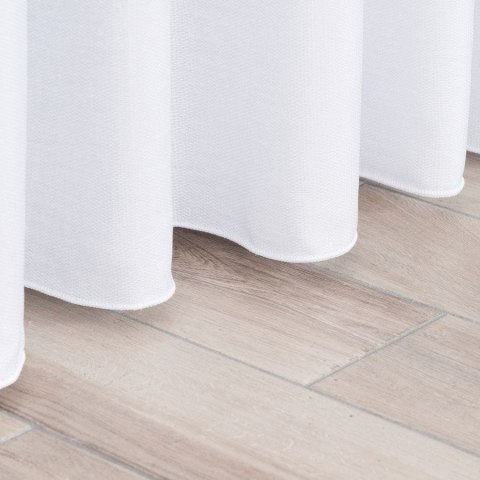 Firanka fantazyjna ze wzorem na samym dole z ołowianką, wys. 330cm, kolor biały ze srebrnym pasem 000641/000/001/000330/