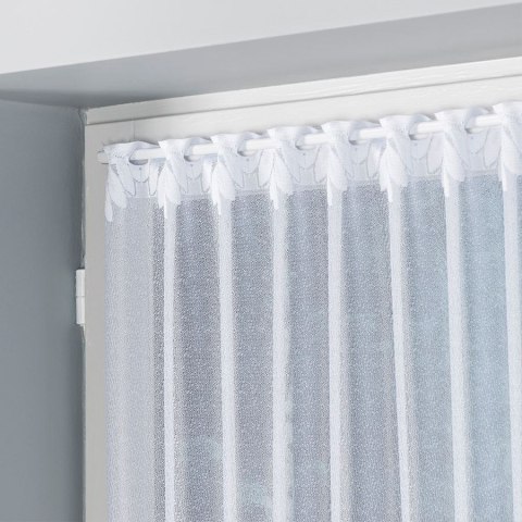 Firanka zazdrostka, żakardowa ze wzorem na samym dole, wys. 100cm, kolor biały 018989/000/001/000100/1