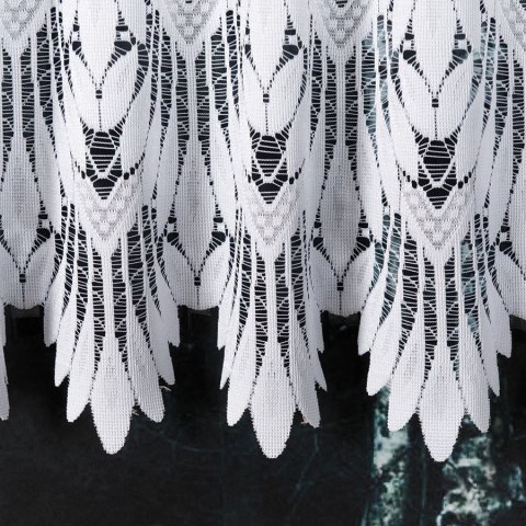 Firanka zazdrostka, żakardowa ze wzorem na samym dole, wys. 100cm, kolor biały 018989/000/001/000100/1