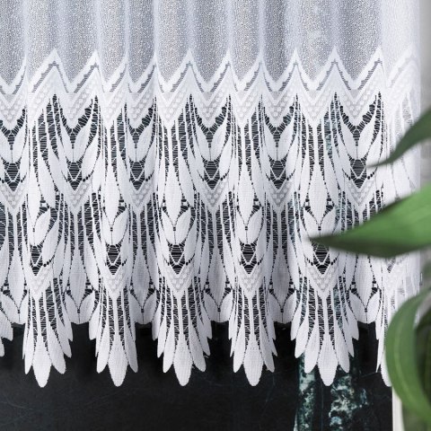Firanka zazdrostka, żakardowa ze wzorem na samym dole, wys. 100cm, kolor biały 018989/000/001/000100/1