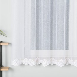 Firanka żakardowa ze wzorem na samym dole, wys. 170cm, kolor biały 023405/000/001/000170/1