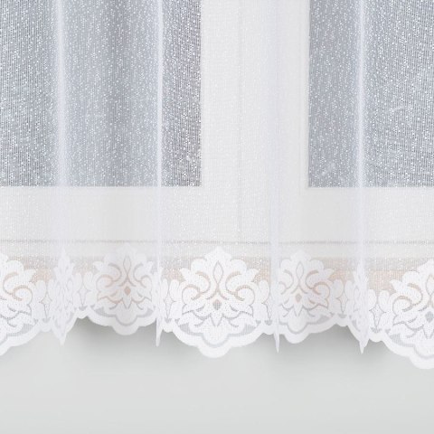 Firanka żakardowa ze wzorem na samym dole, wys. 170cm, kolor biały 023405/000/001/000170/1