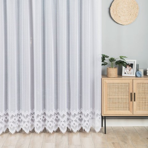 FELICJA Firanka żakardowa ze wzorem na samym dole, wys. 250cm, kolor biały 018989/000/001/000250/1