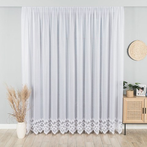 FELICJA Firanka żakardowa ze wzorem na samym dole, wys. 250cm, kolor biały 018989/000/001/000250/1