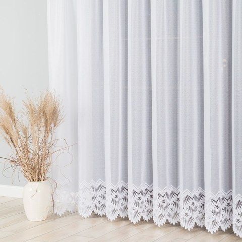 FELICJA Firanka żakardowa ze wzorem na samym dole, wys. 250cm, kolor biały 018989/000/001/000250/1