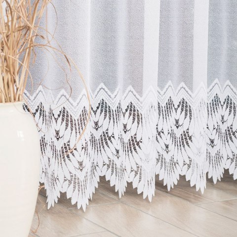 FELICJA Firanka żakardowa ze wzorem na samym dole, wys. 250cm, kolor biały 018989/000/001/000250/1