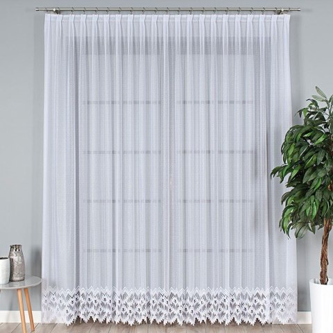 FELICJA Firanka żakardowa ze wzorem na samym dole, wys. 250cm, kolor biały 018989/000/001/000250/1