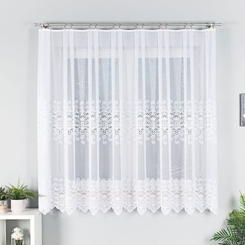 Firanka żakardowa pasowa, wys. 180cm, kolor biały 018495/000/001/000180/1