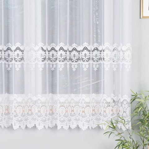 Firanka żakardowa pasowa, wys. 180cm, kolor biały 018982/000/001/000180/1