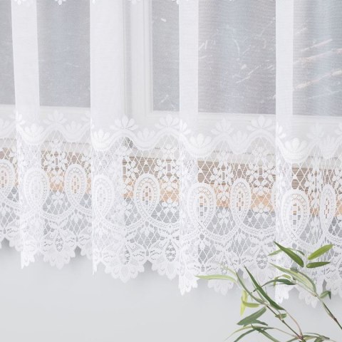 Firanka żakardowa pasowa, wys. 180cm, kolor biały 018982/000/001/000180/1
