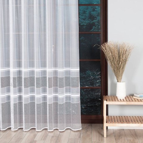 Firanka żakardowa, pasowa, wys. 250cm, kolor biały 018601/000/001/000250/1