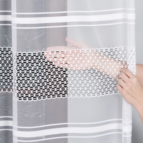 Firanka żakardowa, pasowa, wys. 250cm, kolor biały 018601/000/001/000250/1